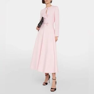 Valentino Garavani Crepe Couture Bow Detail Midi Dress